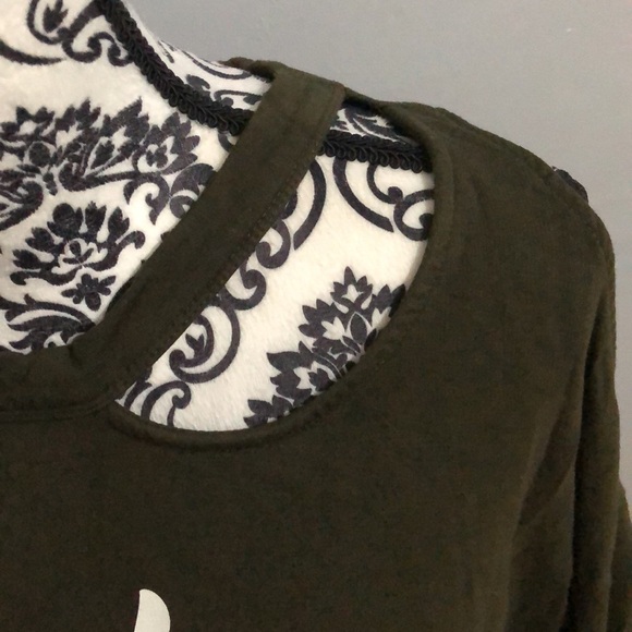 Olive Green 'Only Good Vibes' Sweatshirt - Picture 2 of 5